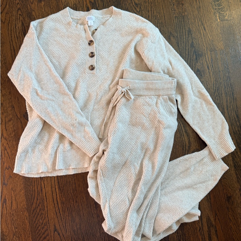 Stars Above Cream Knit Cardigan & Pants Set